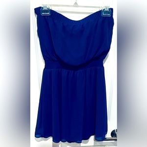 Royal Blue Strapless Cocktail Party Dress - Size M